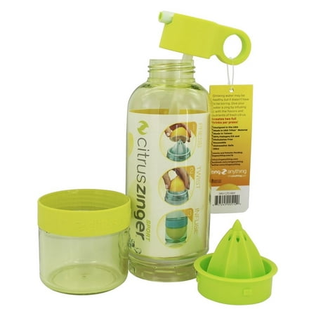 Infusion Technology Reusable Water Bottle BPA EA free Tritan Active Infusion Water Bottle Citrus Zinger Sip by Zing Anything 28 oz. Hydration Sage Citrus Fruit Infusion Flip Up Straw Cap